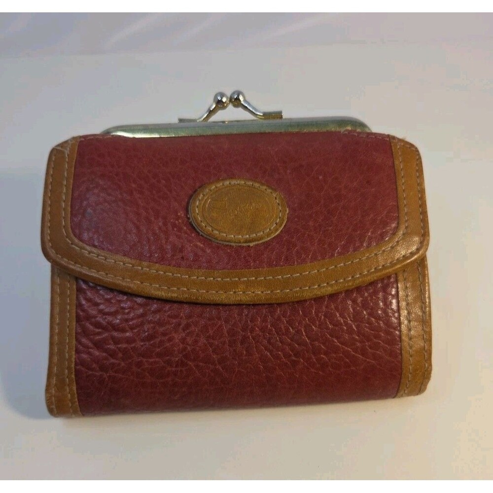 Buxton Ruby Lane Vintage Red Leather Wallet With Coin Purse